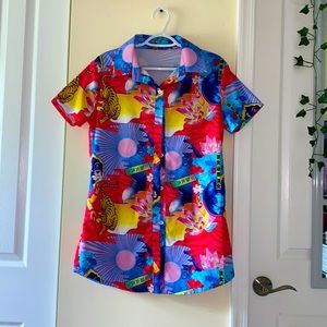 Graphic Casual Button Down